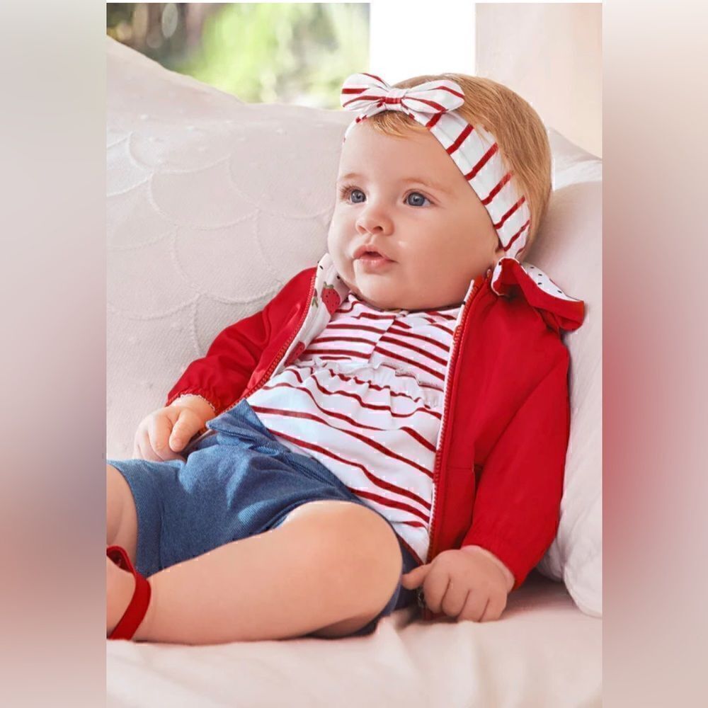Mayoral New With Tags Strawberry Reversible Windbreaker Jacket NWT Sz. 6-9 M